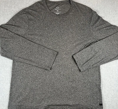 Armani Exchange AX Shirt Heather Gray Men's XXL Pullover Long Sleeve Casual Nice - Image 1 of 4