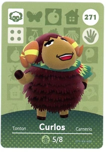 Curlos #271 - Tarjeta Amiibo - Animal Crossing Serie 1 - Auténtica Nintendo - Imagen 1 de 2