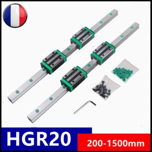 2PCS HGR20 linear guide rail 200-1500mm + 4PCS slide bearing HGH20CA - Picture 1 of 12