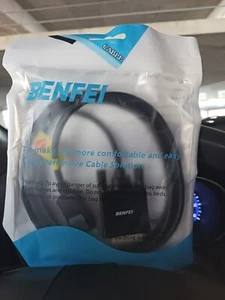 Benfei DisplayPort to DVI Adapter - 6 Ft Cord - 000105BLACK. NEW - Picture 1 of 2