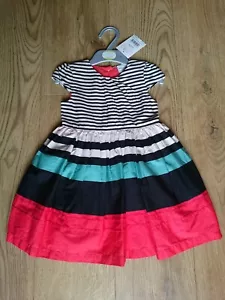 Baby Girls Striped Party Dress 12-18 Months 1-1.5 Years BNWT Boots Mini Club - Picture 1 of 7