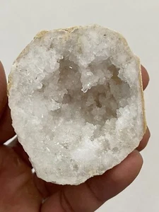 Natural Quartz Geodes Occos Pair White, Quartz Crystal Cluster, Healing Crystal - Picture 1 of 9