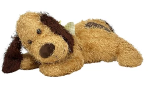 WALMART Brown Puppy Dog Vintage 20" Plush My Bone Shaggy Wiry Green Gingham Bow - Picture 1 of 8