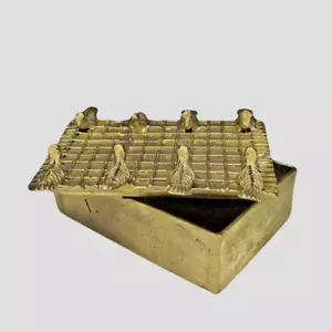 Kunst Gelbguss Akan Ashanti Afrika Bronze Figur Bronzefigur Goldstaubdose Box - Bild 1 von 2