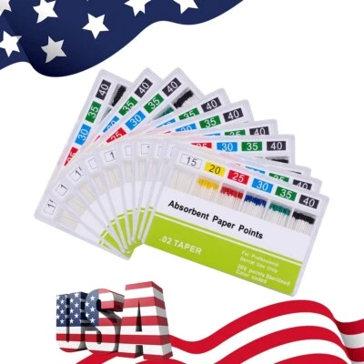 10 Packs Dental Absorbent Paper Points 15-40# Taper 0.02 Root Endodontic - Image 1 of 4