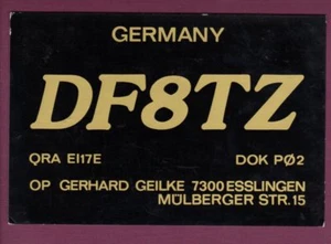 Vintage QSL Radio Card Germany DF8TZ Gerhard Geilke Mulberger Oct 31 1980 - Picture 1 of 2