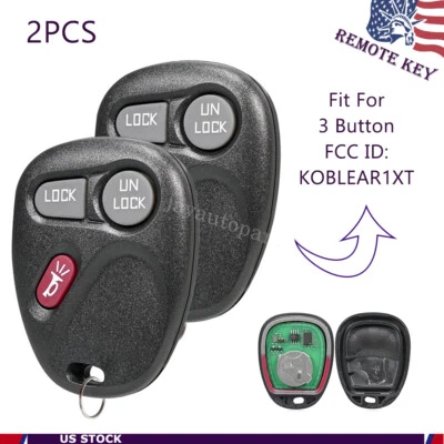 2 For 2001 2002 GMC Sierra Chevy Silverado 1500 2500 Remote Key Fob KOBLEAR1XT - Image 1 of 4