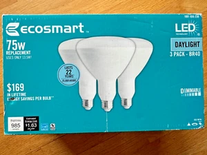 EcoSmart 75W Equivalent BR40 Dimmable LED Light Bulb Daylight (3-Pack) - Picture 1 of 4