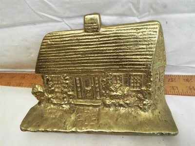 Antigua casa de campo de latón figurativo puerta tope sujetalibros estancia Foto 1 de 4