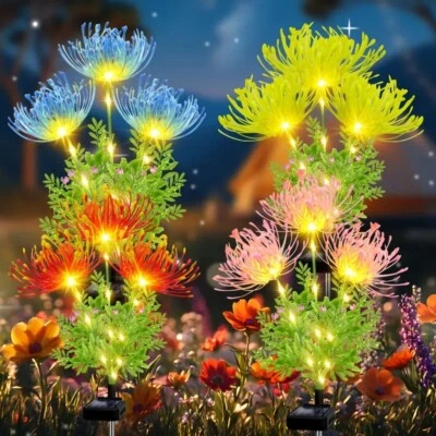 Solar Garden Flower Lights LED Outdoor Waterproof Landscape Lamp Yard Lawn Decor - Image 1 of 4