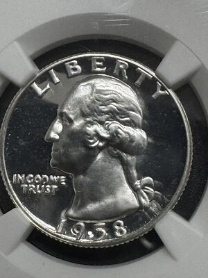 1958 Proof Washington Quarter, NGC PF66 Cameo, Free Shipping - Image 1 of 3
