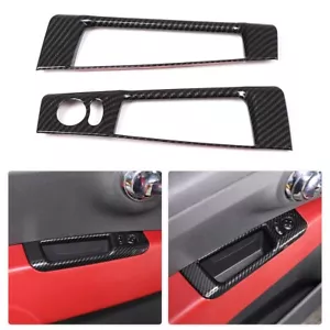 Carbon Optik Tür Rückspiegel-Einstellrahmen Passend für Abarth 500 595 FIat 500 - Picture 1 of 12
