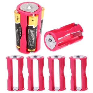 Size Battery Converter Adapto/Adapter Case Holder Storage Box Plastic 4 AAA To C - Picture 1 of 8