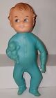 Vintage Reliable Rubber Squeak Toy Squeaky Baby Doll Boy Blue Made In Canada