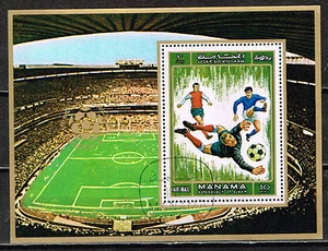 Manama Soccer World Cup Mexico Souvenir Sheet 1970 - Picture 1 of 1