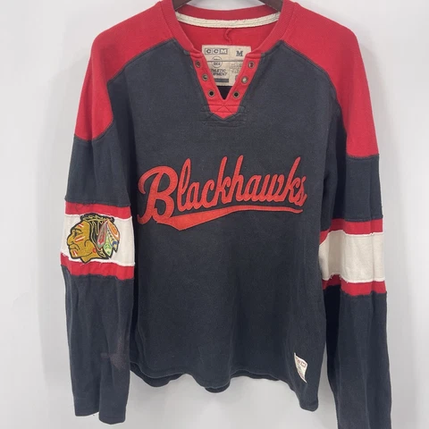 Chicago Blackhawks NHL CCM Pro OK'd Athletic Equipment Sweater Mens Size Medium Cover