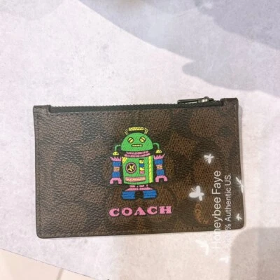 NWT Cosmic Coach MEN'S Zip Card Case With Rocket/Robot Print CW222/CW223 - Image 1 of 4