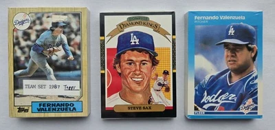 1987 Topps Donruss Fleer Los Angeles Dodgers Team Set Lot (3) Near Mint - Image 1 of 2