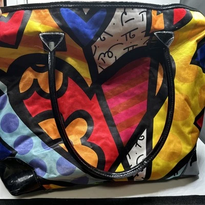 Bolso de Mano Romero Britto “Un Nuevo Día” Corazón Abstracto Llevar Todo Colorido Foto 1 de 4
