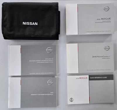 Libro manual del propietario Nissan Rogue 2018 original OEM con suplementos y soporte Foto 1 de 4