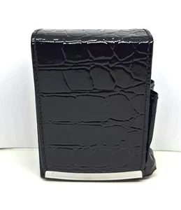 Soporte para paquete de cigarrillos Eclipse de cuero PU de cocodrilo negro envuelto con solapa completa tamaño king - Imagen 1 de 5