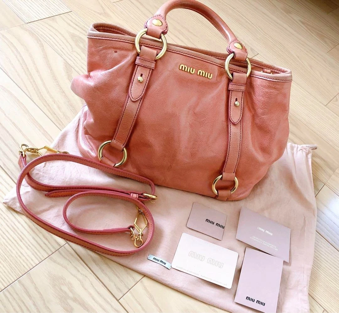 Miu Miu PRADA Vitello Leather Exterior Bags & Handbags for Women