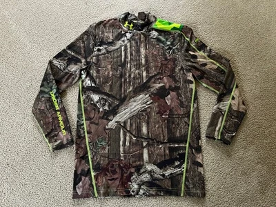 Mens Under Armour Coldgear Mossy Oak Break Up Camo Fitted Mock Neck XL - Image 1 of 4