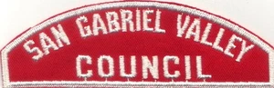 BOY SCOUT RWS SAN GABRIEL VALLEY / COUNCIL RED & WHITE FULL STRIP - Picture 1 of 1