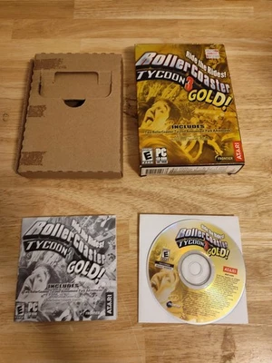 RollerCoaster Tycoon 3: Gold Windows 98 ME XP PC Game Big Box Vintage Retro - Image 1 of 4