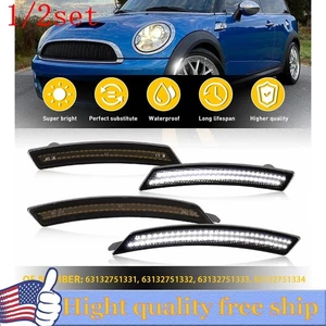 For Dodge Challenger 15-23 Amber LED Front Bumper Side Marker Signal Light 2/4/6 - Picture 1 of 22