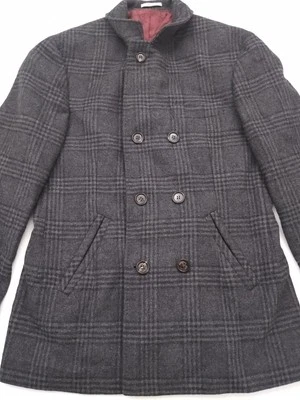 Chaquetón Brunello Cucinelli para Hombres 40 Gris Lana a Cuadros Doble Pecho Italia Foto 1 de 4