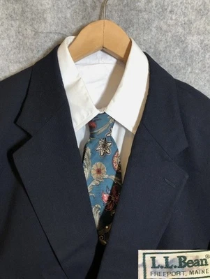 L.L. Bean Blazer Para Hombres 48R Azul Lana Carrera Oficina Deporte Abrigo Chaqueta EE. UU. Foto 1 de 4