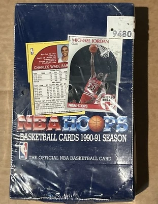 1990-91 NBA Hoops Series 1 Box 36 Packs Factory Sealed Menendez Brothers Jordan - Image 1 of 3