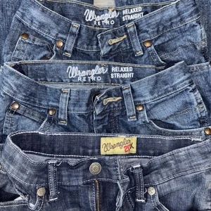 Boys Size 10 slim Wrangler Blue Jeans Lot of 3 EUC Back to school or the rodeo! - Picture 1 of 15