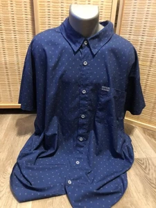 Dixxon Short Sleeve Men's Button Up Shirt Anchor Sailor Theme Dark Blue 5X 5XL - Picture 1 of 10