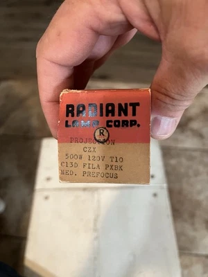 NOS NIB Radiant Lamp Corp. Projector CZX Bulb 500w-120v  T10 C13D FILA PXBX - Image 1 of 4