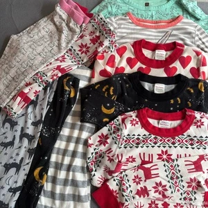 LOT Kids Girls All Seasons Mix Match Pajamas Sizes 10 12 14 Hanna Andersson Tea - Picture 1 of 12