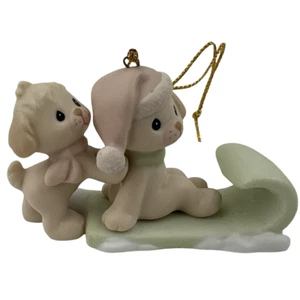 Precious Moments Ornament Welpen auf Schlitten 272892 Vintage 1997 Weihnachten Urlaub - Bild 1 von 4