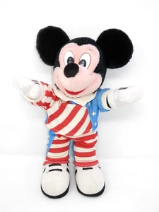 Disney Mickey Mouse Poseable Plush • Olympic Track Suit Team USA Articulated 13" - Picture 1 of 13
