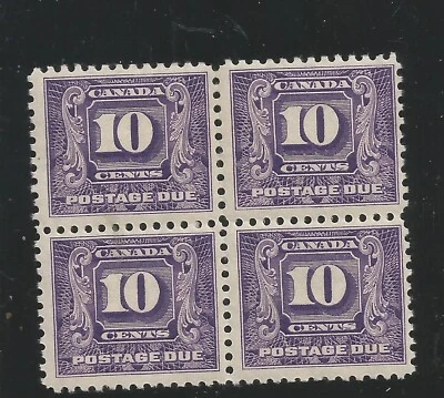 Canada J 10 Unused block of 4. F/VF, OG, H. CV $ 440.00 - Image 1 of 2