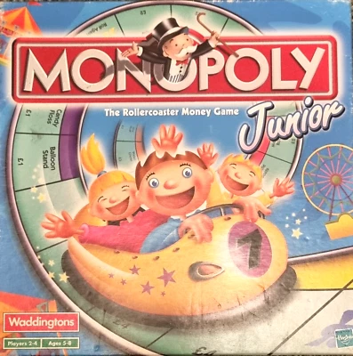 🔥 Monopoly Rollercoaster Junior Board Game by Waddintons 2001 5 Yrs+ Complete - Image 1 of 3
