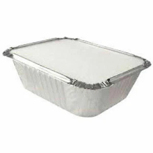 100 x n°2 FIL D'ALUMINIUM DE TAILLE MOYENNE RÉCIPIENTS ALIMENTAIRES COUVERCLES FOUR CUISSON À EMPORTER - Photo 1/8