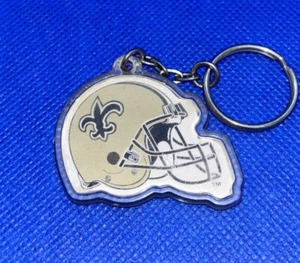 Vintage New Orleans Saints NFL Plastic Keychain Key Chain Souvenir | Gold - Picture 1 of 5
