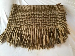 Kennebunk Weavers Afghan Blanket Throw Multicolor Browns and Cream 40x60 - Picture 1 of 4