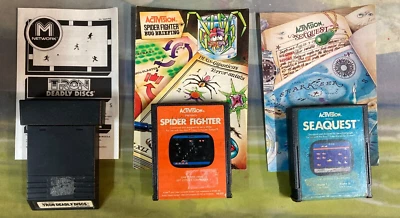 Spider Fighter, Tron Deadly Discs, and Seaquest for Atari 2600 (1982) - Image 1 of 4