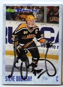 Steve Dubinsky auto'd 1993- 94 Classic Hockey Draft hockey card h1542