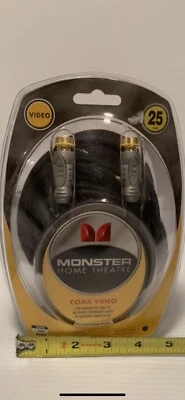 NEW Monster Cable Home Theater F-Pin Coax Video THX Cert. Cable 25ft Black - Image 1 of 4