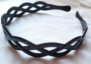 NEW 2cm wide Black weave plastic aliceband with teeth headband fashion hair - Picture 1 of 1