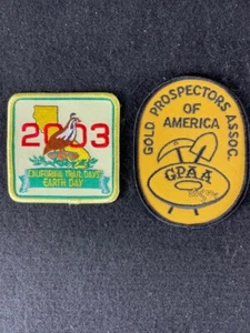 Lot of 2 Vintage Embroidered Patches "Gold Prospectors" + 2003 Earth Day - Picture 1 of 4
