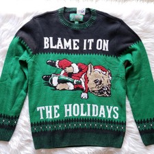 FRENCH BULLDOG FRENCHIE UGLY CHRISTMAS SWEATER L Large BOSTON TERRIER